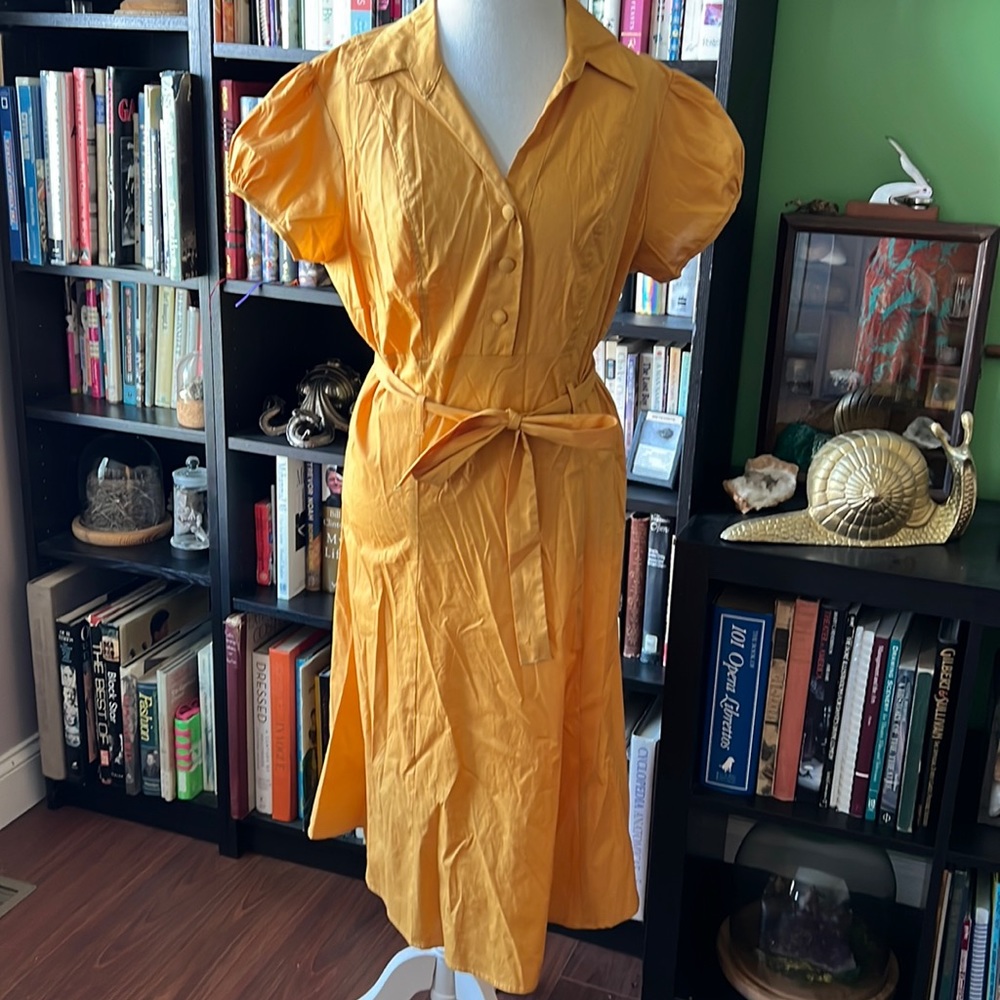 Mustard yellow vintage style dress